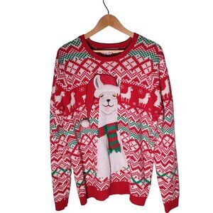 Womens Knit Sweater Size X Large Ugly Christmas Sweater LLama Holiday Festive